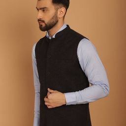 even Herringbone Nehru jacket image 2