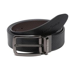 louis stitch Embossed Reversible Belt with Tang-Buckle Closure image 3