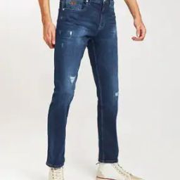 Heavily Washed Distressed Straight Fit Jeans-image-40