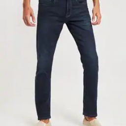 Lightly Washed Straight Fit Jeans-image-86