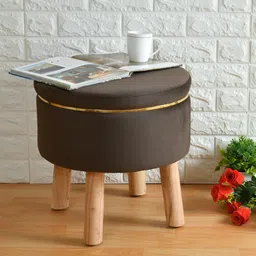 Shadowkart Brown Wooden Pouffes Sitting Mudda Ottomans-image-84