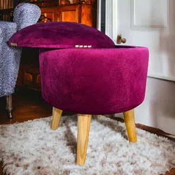 Shadowkart Pink Wooden Pouffes Sitting Mudda Ottomans-image-70