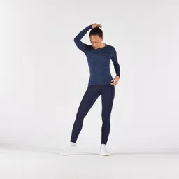 kalenji Women's warm running leggings, KIPRUN Run 500 Warm Steel blue-picture-32