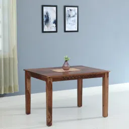 mudramark from pepperfry Parnika Sheesham Wood 4 Seater Dining Table In Scratch Resistant Rustic Teak Finish-picture-32
