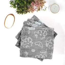 Doctor Towels Pack of 4 Charcoal Grey Floral Printed Banana Jacquard Face Towel-13