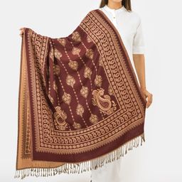 BAISA Floral Woven Design Shawl-image-94