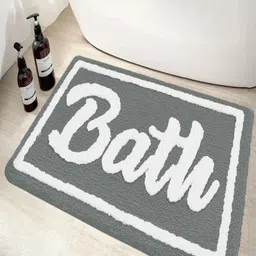 LUXEHOME INTERNATIONAL Grey Printed 2200 GSM Anti Skid Bath Rugs-image-53