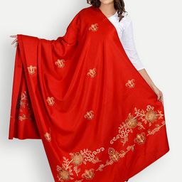 BAISA Unisex Floral Embroidered Wool Shawl-picture-15