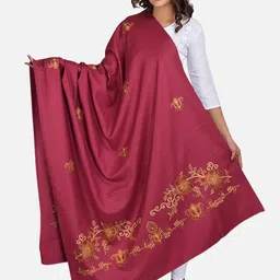 BAISA Unisex Floral Embroidered Wool Shawl-picture-16