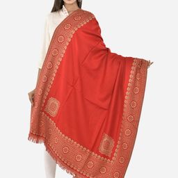 BAISA Woven Design Acrylic Woollen Reversible Shawl-38