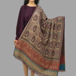 BAISA Women Paisley Woven Design Woollen Shawl-picture-22