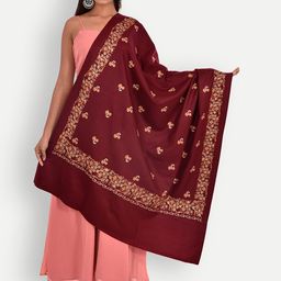 BAISA Women Floral Wool Embroidered Shawl-image-73