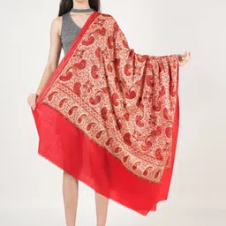 MUFFLY Floral Embroidered Pure Wool Shawl-image-71
