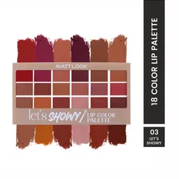 MATTLOOK 18 Shades Lip Color Palette With Shea Butter & Jojoba Oil 18g - Let's Showy 03-picture-49