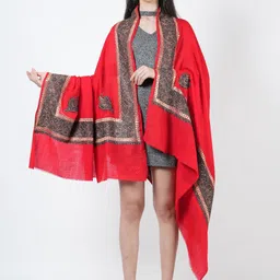 MUFFLY Pashmina Pure Woollen Hand Embroidered Shawl-image-35