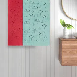 FABINALIV Green & Red 2 Pieces 420 GSM Cotton Bath Towels-38
