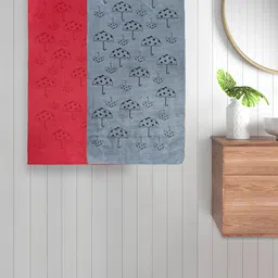FABINALIV Red & Grey 2 Pieces 420 GSM Cotton Bath Towels-10