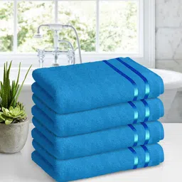 Story@home Blue Set of 4 Super Absorbent Cotton 450GSM Bath Towel-image-20