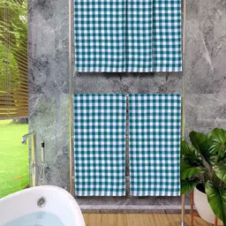 Athom Living Green 5 Pieces Checked Cotton 150 GSM Bath Towels-35