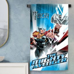 Sassoon Blue & White Thor Printed Cotton 380 GSM Bath Towel-image-100