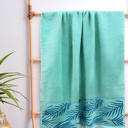 Sassoon Wedelia Sea Green Printed Cotton Bath Towel-image-81
