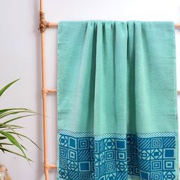 Sassoon Wedelia Sea Green Printed Cotton Bath Towel-image-82