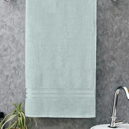 Home Fresh Blue & Grey Solid Pure Cotton 400 GSM Home Essential Bath Towel-55