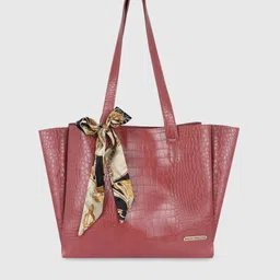 Bagsy Malone Animal Textured Structured Tote Bag with Bow Detail-8
