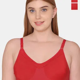 Souminie Pack Of 3 Full Coverage Non Padded Cotton Minimizer Bra With All Day Comfort-4