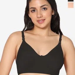 In Care Pack Of 2 Full Coverage Non Padded Pure Cotton T-shirt Bra With All Day Comfort-image-77