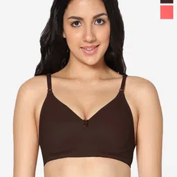 In Care Pack Of 2 Full Coverage Non Padded Pure Cotton T-shirt Bra With All Day Comfort-image-52