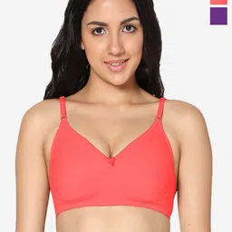 In Care Pack Of 2 Full Coverage Non Padded Pure Cotton T-shirt Bra With All Day Comfort-picture-57