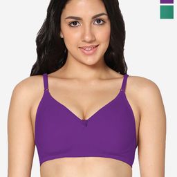 In Care Pack Of 2 Full Coverage Non Padded Pure Cotton T-shirt Bra With All Day Comfort-image-94