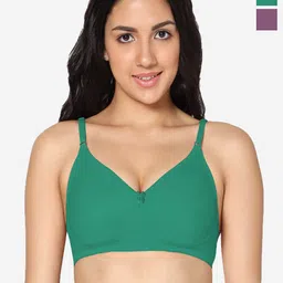 In Care Pack Of 2 Full Coverage Non Padded Pure Cotton T-shirt Bra With All Day Comfort-image-82