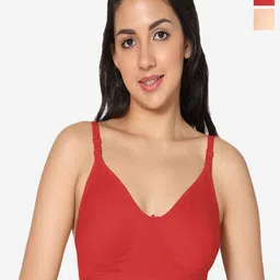 In Care Pack Of 2 Full Coverage Non Padded Pure Cotton T-shirt Bra With All Day Comfort-picture-50