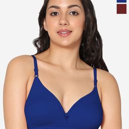 In Care Pack Of 2 Half Coverage Non Padded Pure Cotton T-shirt Bra With All Day Comfort-image-96