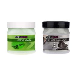 FEELHIGH Set of Neem & Charcoal Face Mask - 500 ml each-66