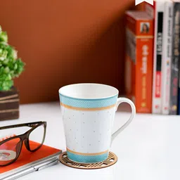 JCPL White & Blue Printed Ceramic Glossy Mug 340 ml-image-50