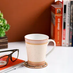 JCPL Cream & Orange Geometric Printed Ceramic Glossy Mug 340 ml-15
