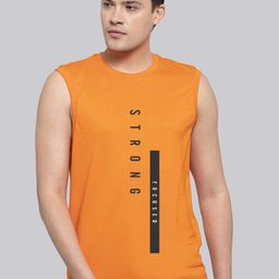 Friskers Typography Printed Sleeveless Bio Wash Pure Cotton Slim Fit T-shirt-image-47