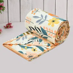 RRC White & Blue Floral AC Room 120 GSM Reversible Single Bed Dohar-image-54
