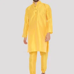 Maharaja Band Collar Straight Kurta with Pyjamas-image-83
