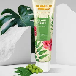 Glamour World Ayurvedic Glow Neem Gel Cleanser Face Wash with Aloevera & Neem - 100 ml-51
