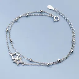 MYKI Women Silver-Plated Cubic Zirconia Link Bracelet-40