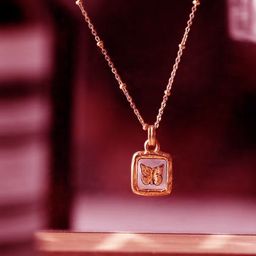 MYKI Rose Gold-Plated Butterfly Pendant With Chain-image-32