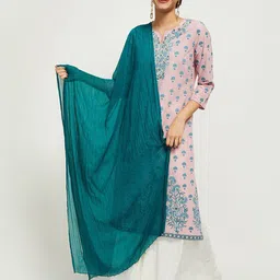 max Teal Solid Dupatta-picture-0