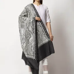 SWI Stylish Women Paisley Embroidered Shawl-picture-11