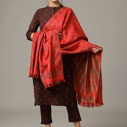 HANDICRAFT PALACE Women Pink Printed Woven-Design Shawl-image-88