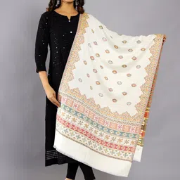 HANDICRAFT PALACE Ethnic Motifs Woven Design Woollen Shawl-32