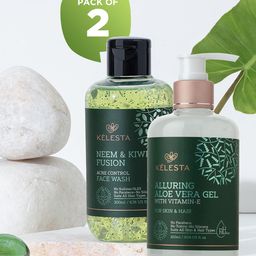 KELESTA Set Of 2 Facewash & Aloevera Gel 300ml-56